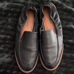 Lucky Brand Women’s Black Leather Slip-Ons 6.5